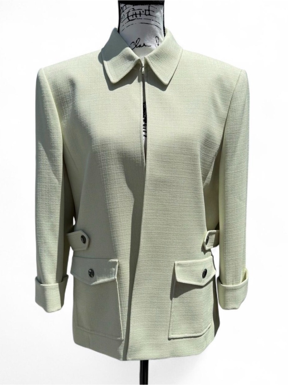Preston & York Pastel Pistachio Green Textured Jacket